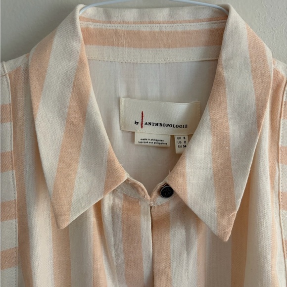 Anthropologie Peach Striped Midi Dress - Picture 3 of 6